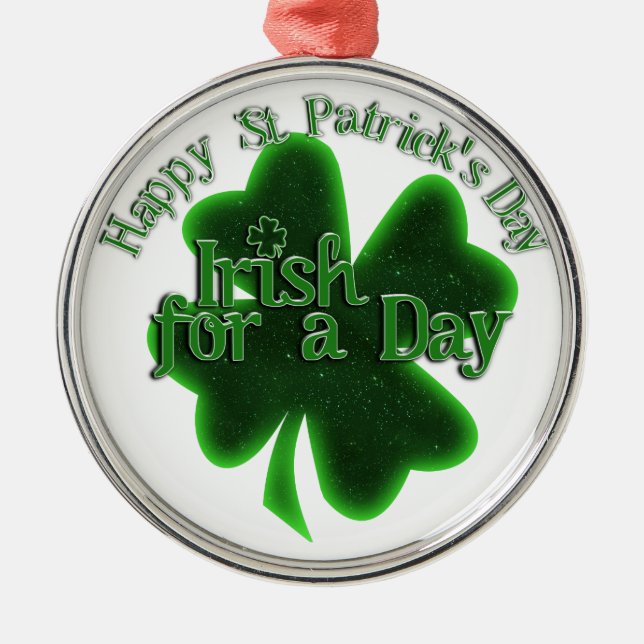 St. Patrick's Day Irish For A Day Metal Tree Decoration (Front)