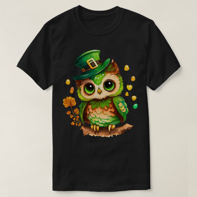 St Patricks Day Irish Funny Owl Saint Patricks Day T-Shirt (Design Front)
