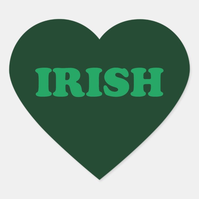 St. Patrick's Day Irish Green Heart Sticker (Front)