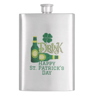 St. Patrick's Day Irish green lucky Shamrock Hip Flask