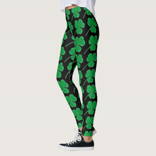 St. Patrick's Day   Irish Green Shamrocks Pattern Leggings