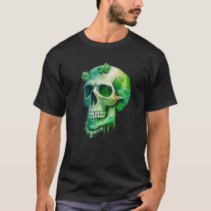 St Patricks Day Irish Green Skull C Shamrock T-Shirt