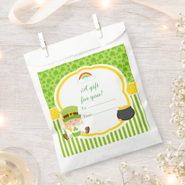 St Patrick's Day Irish Holiday Boy Baby Shower Favour Bags (Clipped)