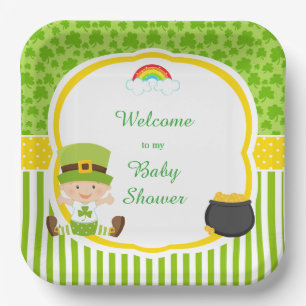 St Patrick's Day Irish Holiday Boy Baby Shower Paper Plate