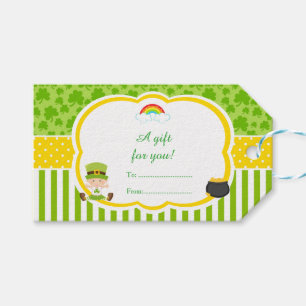 St Patrick's Day Irish Holiday Girl Baby Shower Gift Tags