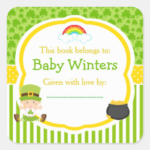 St Patrick's Day Irish Holiday Girl Baby Shower Square Sticker