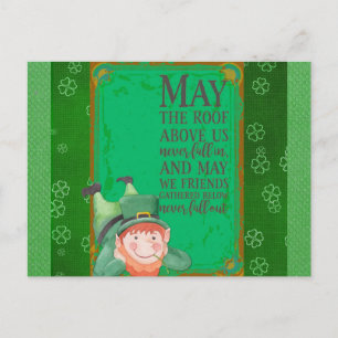 St Patricks Day Irish Leprechaun Green Shamrock Postcard