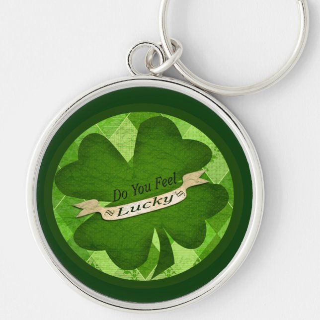 St. Patrick's day Irish Lucky Clover Key Chain (Front)