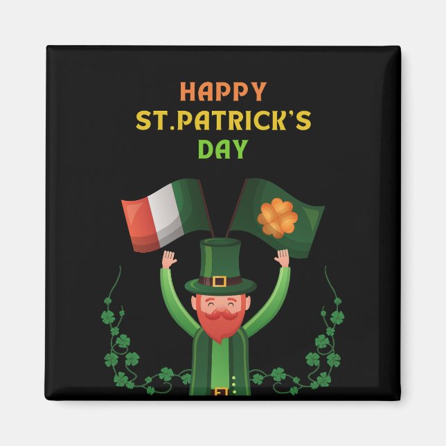 St. Patricks Day Irish- Lucky Irish Shamrock       Magnet (Front)