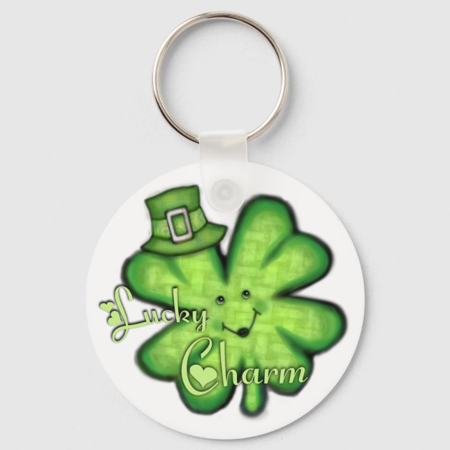 St. Patrick's Day Irish Lucky Shamrock Keychain (Front)