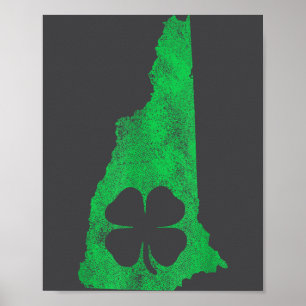 St. Patrick's Day Irish New Hampshire Shamrock Sai Poster