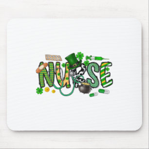 St Patrick's Day Irish Nurse Shamrock Mouse Mat