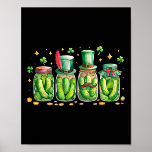 St. Patrick's Day Irish Pickle Jar Pickle Lover Ve Poster