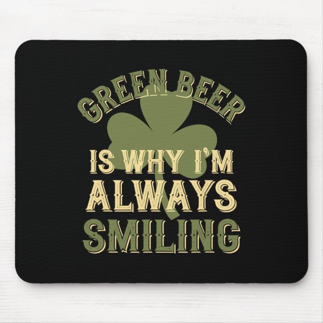 St Patricks Day Irish Pride Shamrock Parade Lucky  Mouse Mat (Front)