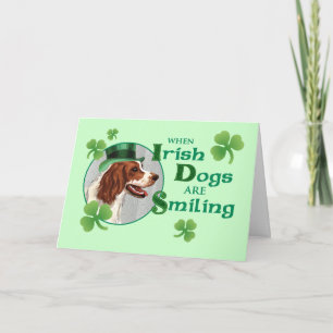 St. Patrick's Day Irish Red & White Setter Card