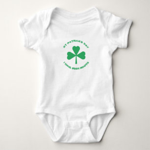 St Patrick's Day Irish Roots Green Shamrock Baby Bodysuit