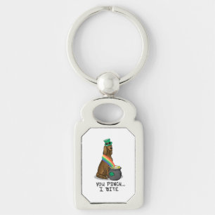 St. Patrick's Day Irish Setter Dog (red 1) Funny Key Ring