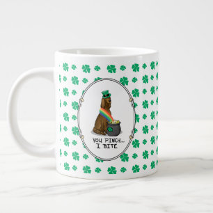 St. Patrick's Day Irish Setter Dog (red 1) Funny Large Coffee Mug