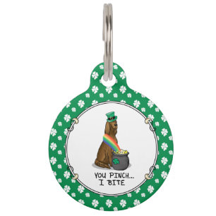 St. Patrick's Day Irish Setter Dog (red 1) Funny Pet Tag
