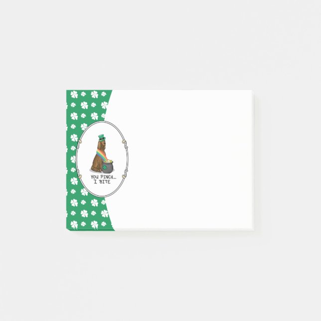 St. Patrick's Day Irish Setter Dog (red 1) Funny Post-it Notes (Front)