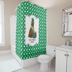 St. Patrick's Day Irish Setter Dog (red 1) Funny Shower Curtain