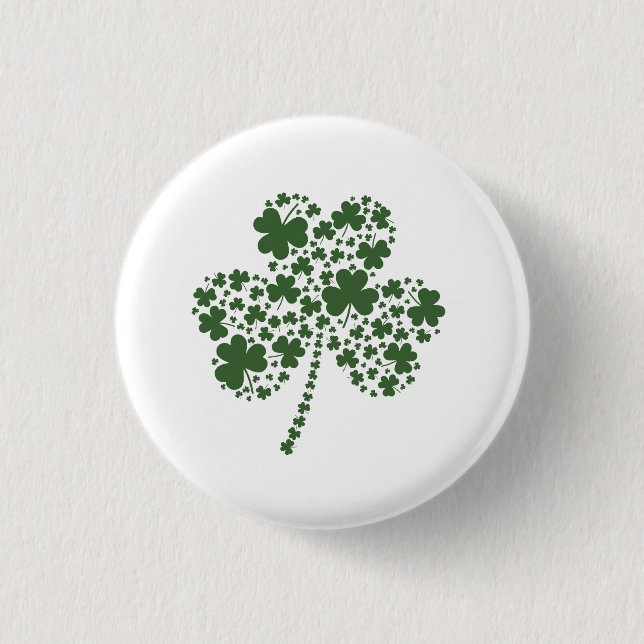 St Patrick's Day Irish Shamrock Clover 3 Cm Round Badge (Front)