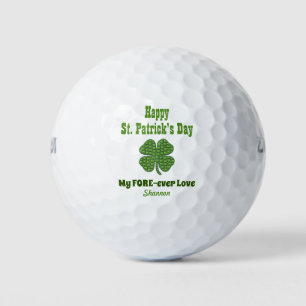 St Patricks Day Irish Shamrock Clover Forever Love Golf Balls