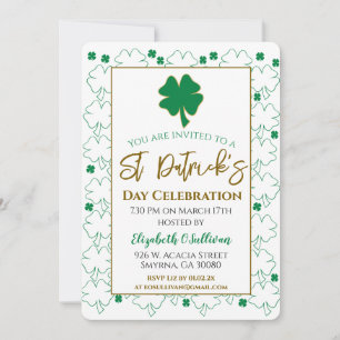 St Patricks Day Irish Shamrock Invitation