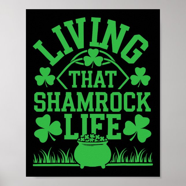 St Patricks Day Irish Shamrock Shenanigan Ireland  Poster (Front)