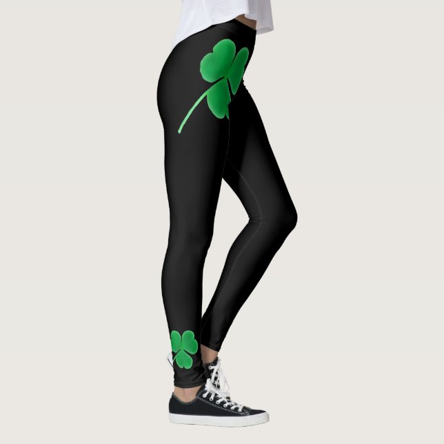 St. Patrick's Day | Irish Shamrocks Green Clovers Leggings (Right)