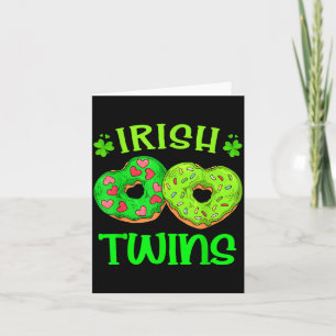 St patrick's day irish twins doughnut lover food b card