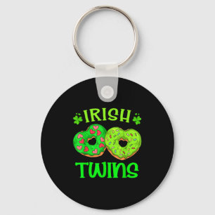 St patrick's day irish twins doughnut lover food b key ring