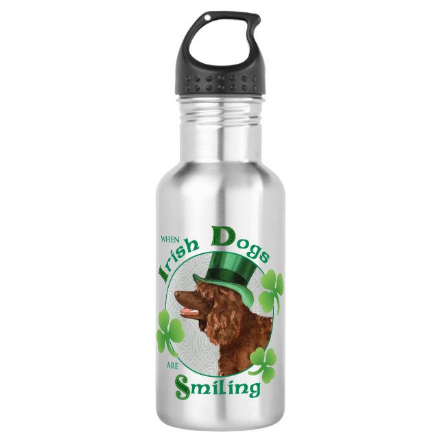 St. Patrick's Day Irish Water Spaniel 532 Ml Water Bottle (Front)