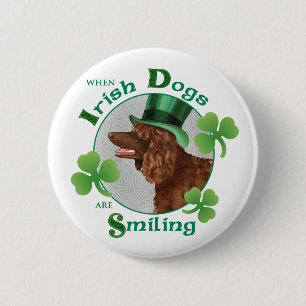 St. Patrick's Day Irish Water Spaniel 6 Cm Round Badge