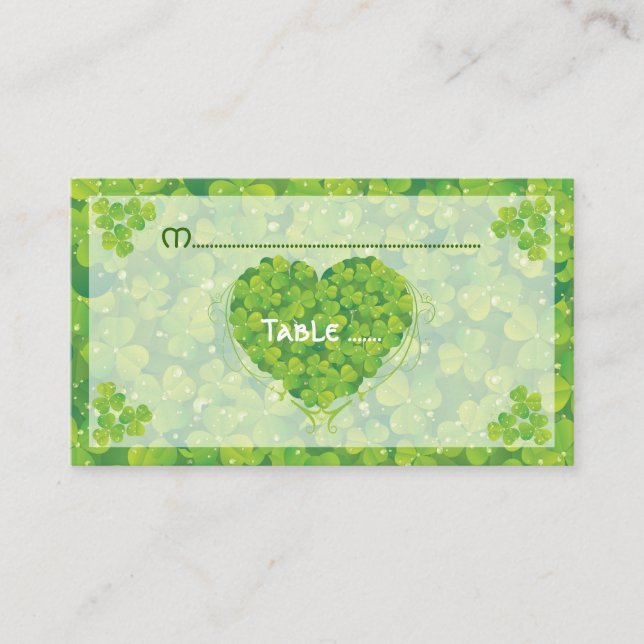 St. Patrick's Day Irish wedding place card (Front)