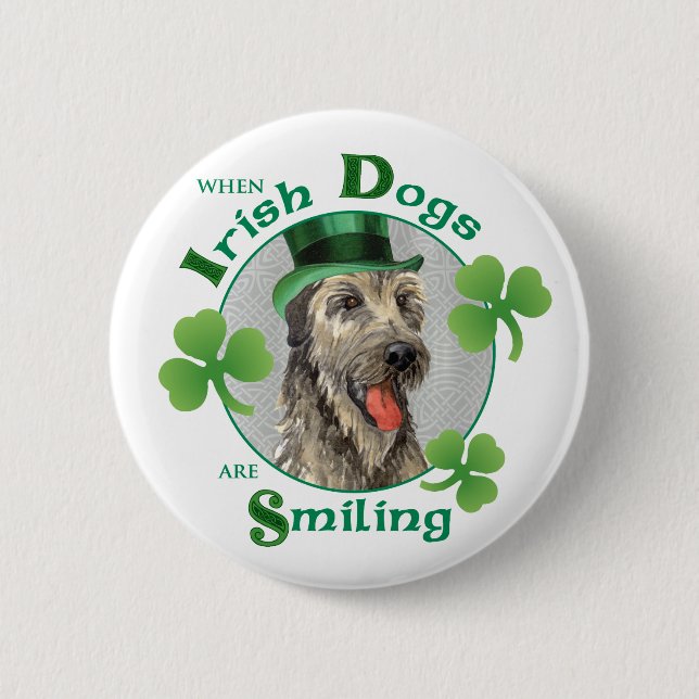 St. Patrick's Day Irish Wolfhound 6 Cm Round Badge (Front)