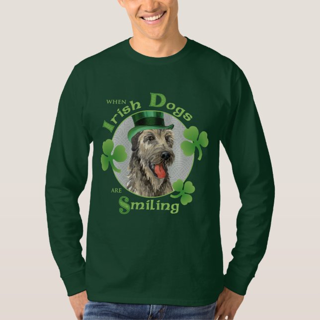 St. Patrick's Day Irish Wolfhound T-Shirt (Front)