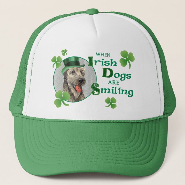 St. Patrick's Day Irish Wolfhound Trucker Hat (Front)