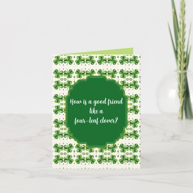 "St. Patrick's Day" Joking Greeting Card (Front)