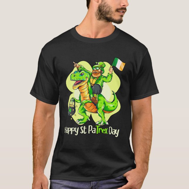 St Patricks Day Kids Toddler Boys Leprechaun Ridin T-Shirt (Front)