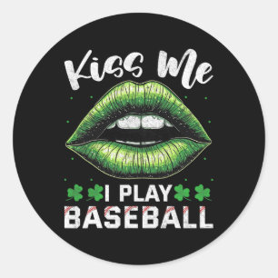 St Patrick's Day Kiss Me I Play Sell Classic Round Sticker