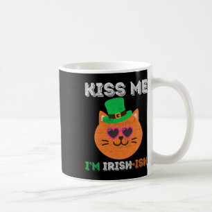 St Patricks Day Kiss Me I'm Irish-ish Ginger Cat Coffee Mug