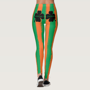 St. Patrick's Day Kiss Me I'm Irish Shamrocks Leggings