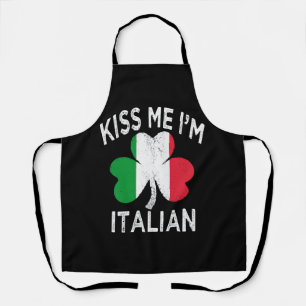 st patricks day kiss me im Italian Apron