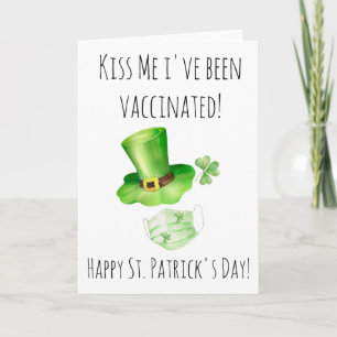 St. Patrick's Day Kiss me I'm Vaccinated Covid Card