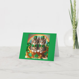 St. Patrick's Day Kittens Thank You Card