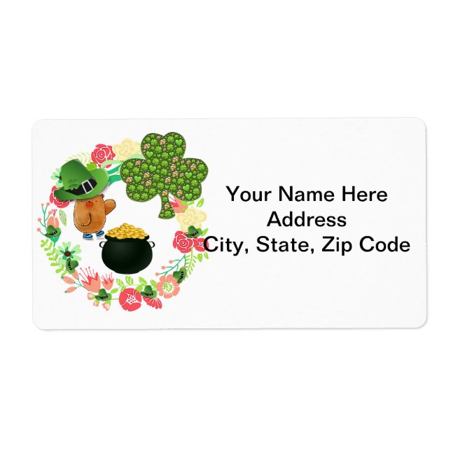 St. Patrick's Day Labels Teddy Bear (Front)
