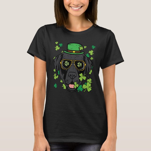 St Patricks Day Labrador Dog Saint Pattys Men Wome T-Shirt (Front)