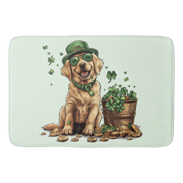 St. Patrick's Day Labrador Retriever Dog Bath Mat (Front)
