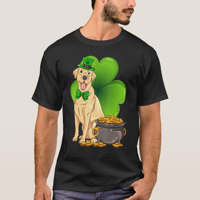 St Patrick's Day Labrador Retriever Shamrock Pet D T-Shirt (Front)